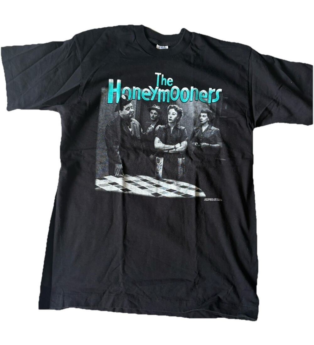 Vintage The Honeymooners Shirt L Black Single Stitch Tee 90's Gleason TV Show